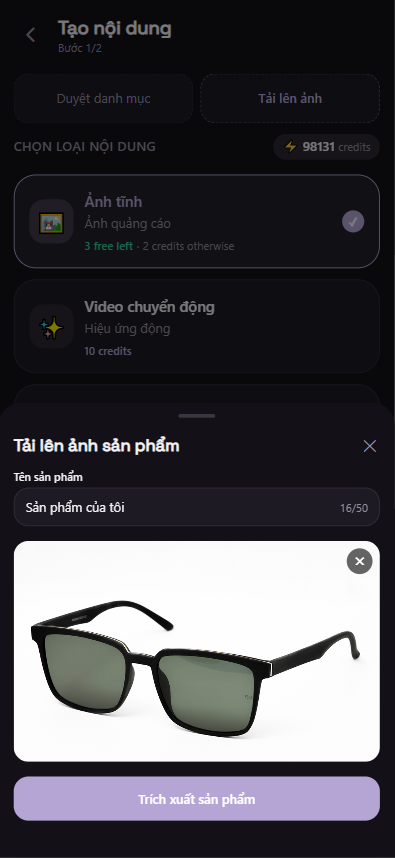 Upload product